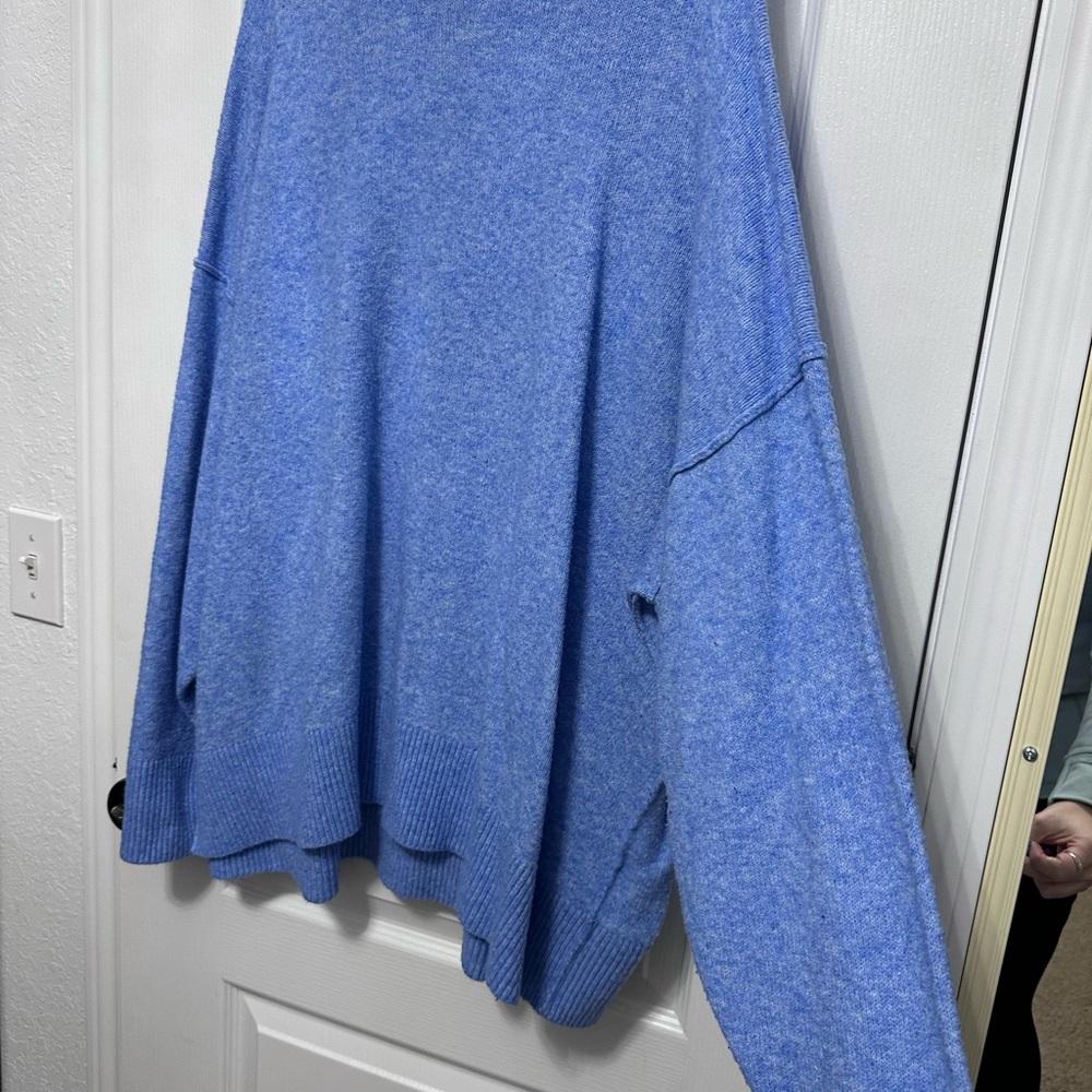 Aerie Soft Blue Women's Cowl Neck Sweater - Picture 2 of 4